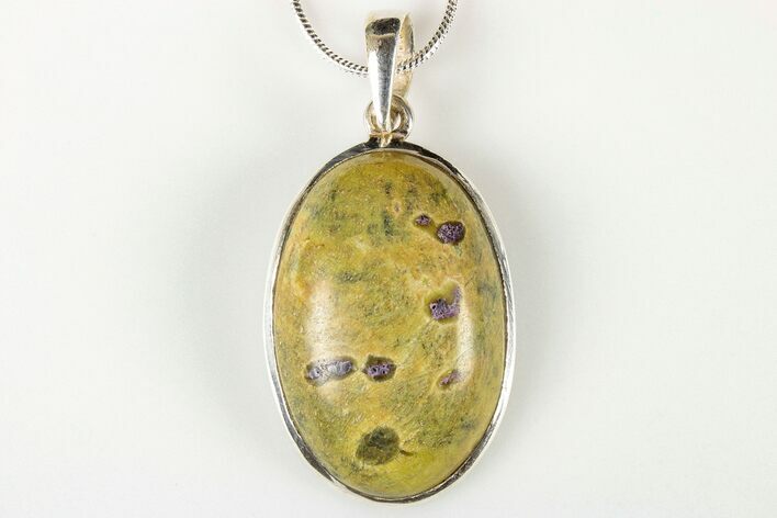 Serpentine With Purple Stitchtite Pendant - Sterling Silver #192455